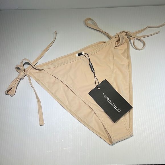 Pretty Little Thing Stone Tie Side Bikini Bottom Only - Size 10 New With Tags - Picture 2 of 6